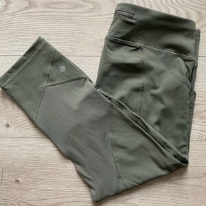 Pace Rival Crop Mide Rise Cropped leggings Lululemon in Dark Olive